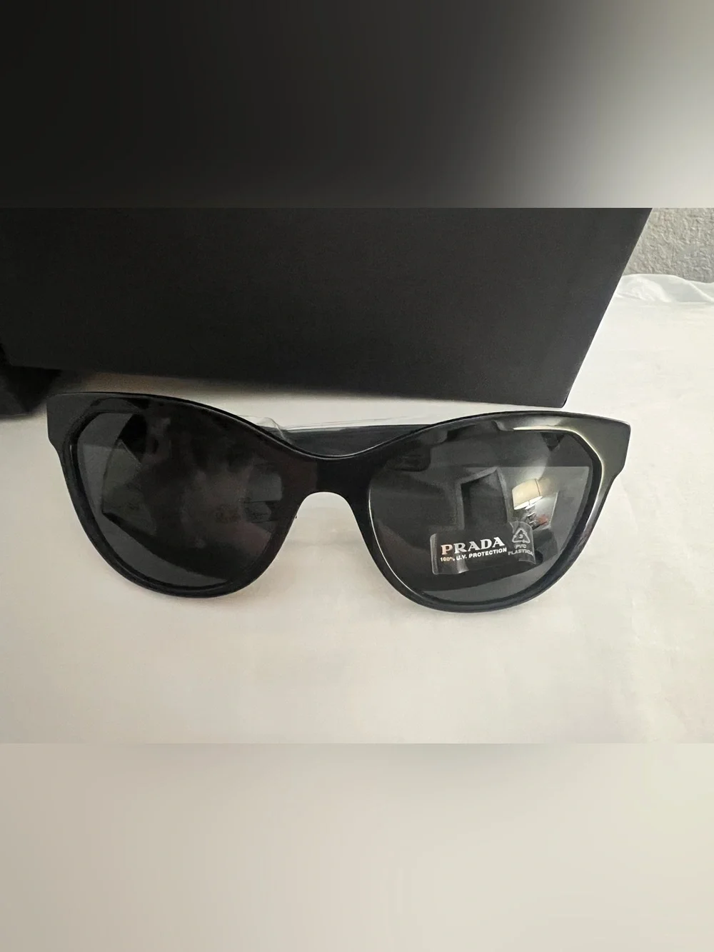NWT Prada Black Cat-Eye Women's Sunglasses 56mm